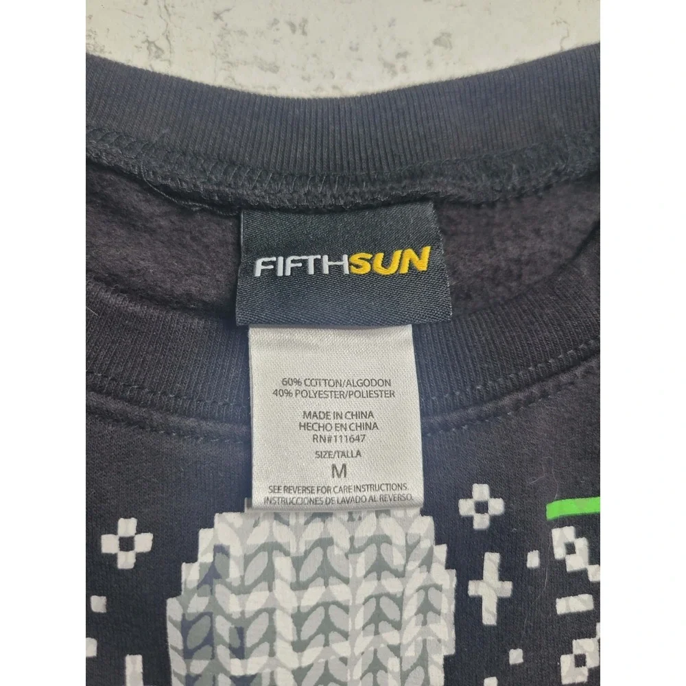 Fifth Sun DJ Santa Crew Neck Sweater Men's Medium Black‎ Christmas Holiday